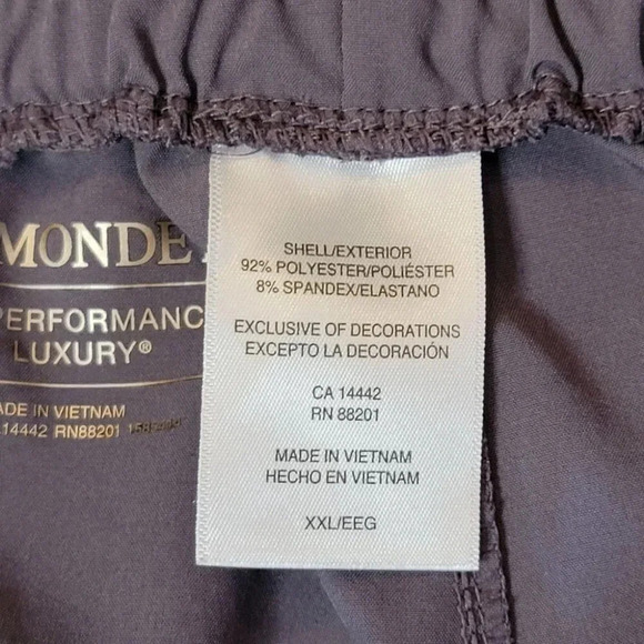 MONDETTA Performance + Luxury Womens Shorts Active Size L Stretch Drawstring XXL - Picture 3 of 5